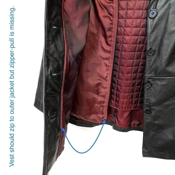 Wilson Leather Blazer Style Black Leather Jacket Women’s Size Large Button Front - Picture 8 of 12